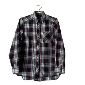 Eddie Bauer classic fit ladies button down plaid long sleeve shirt size S